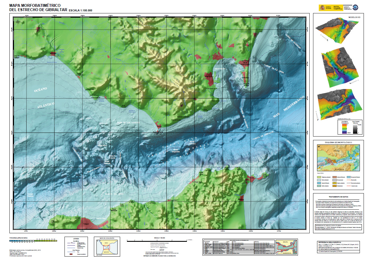 Mapa Morfobatimétrico del Estrecho de Gibrlatar