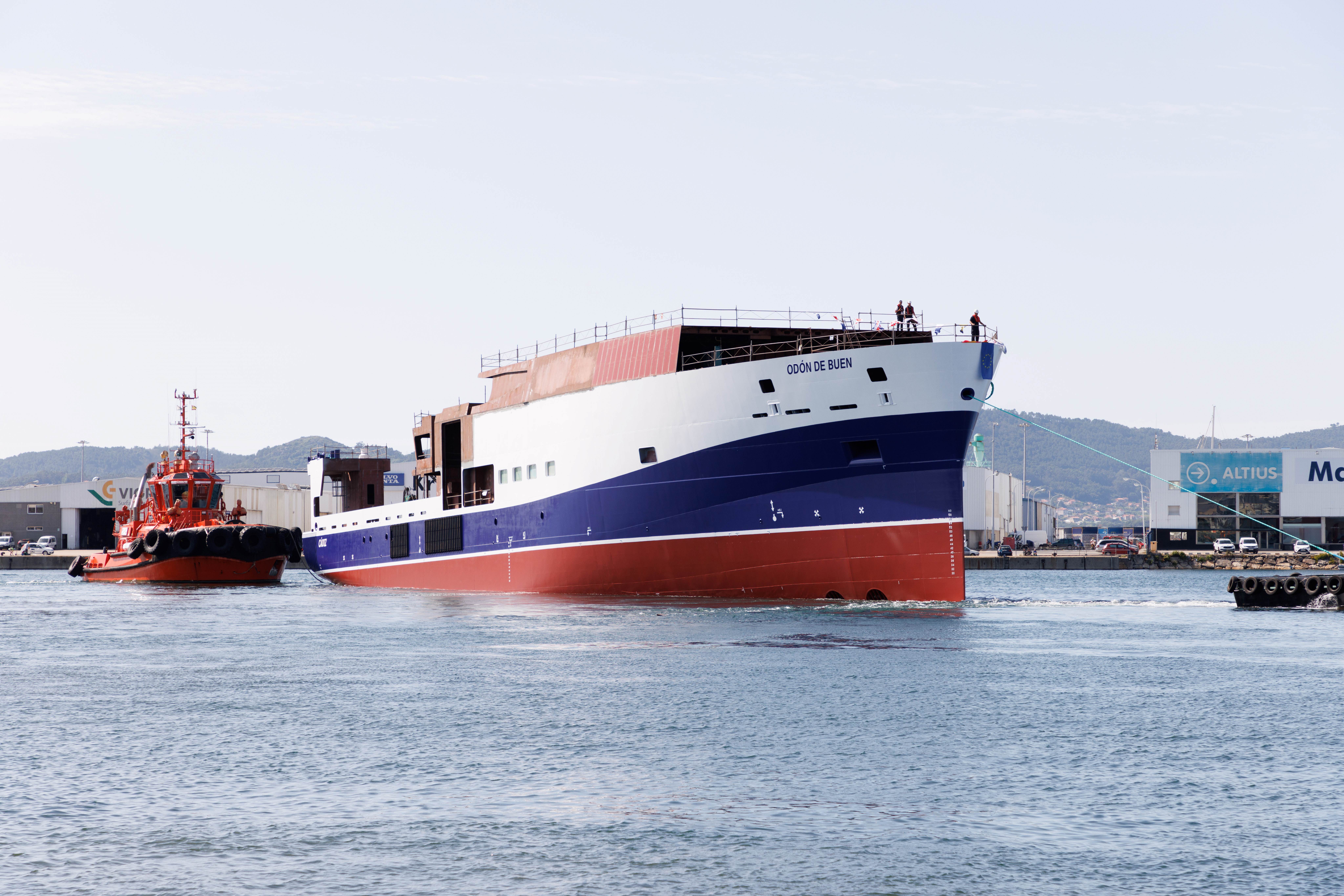 Ayer tuvo lugar en Vigo la botadura del buque oceanográfico Odón de Buen