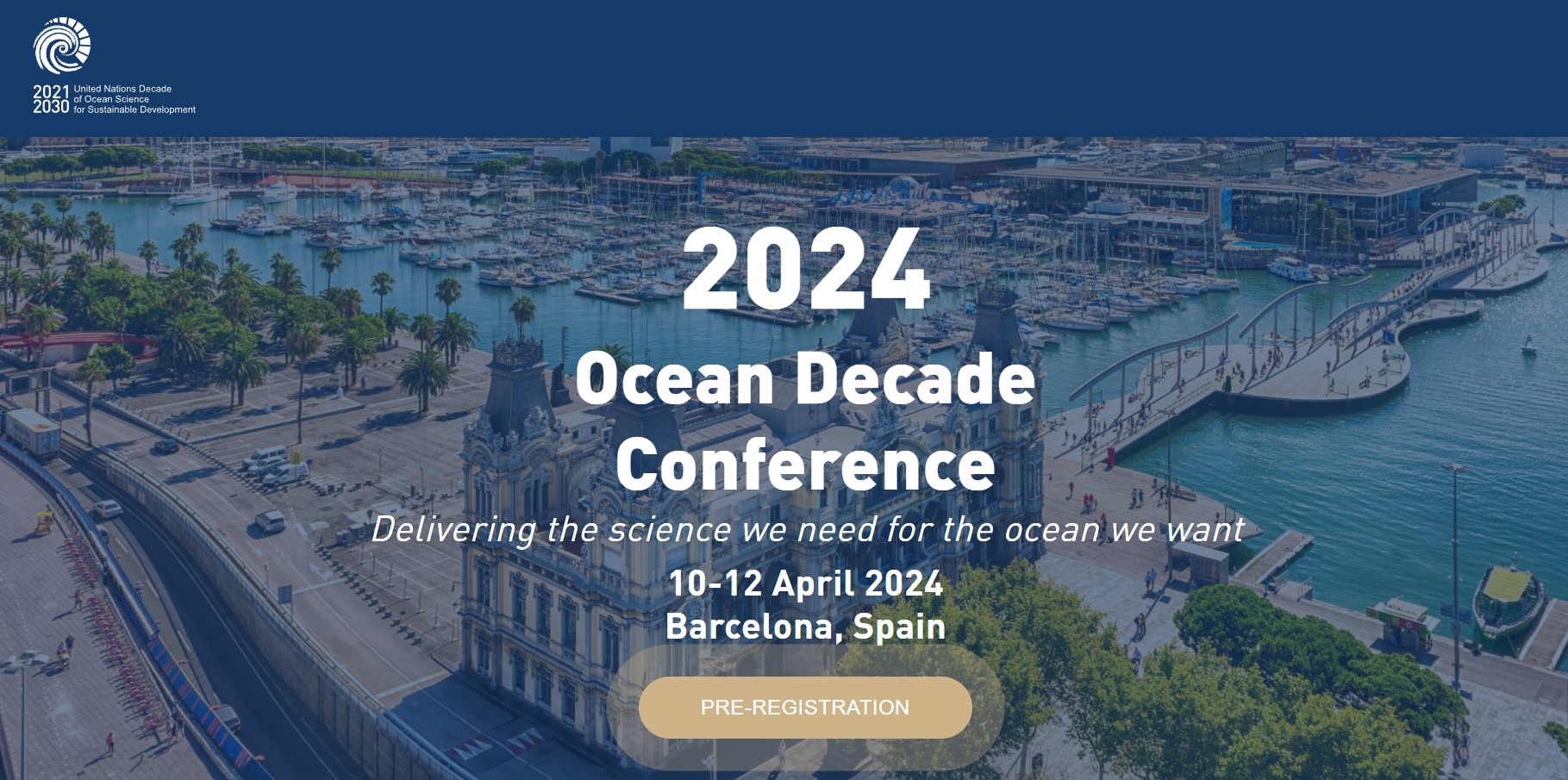 Se abre el periodo de preinscripción para la Conferencia de la Década de los Océanos 2024 en Barc...