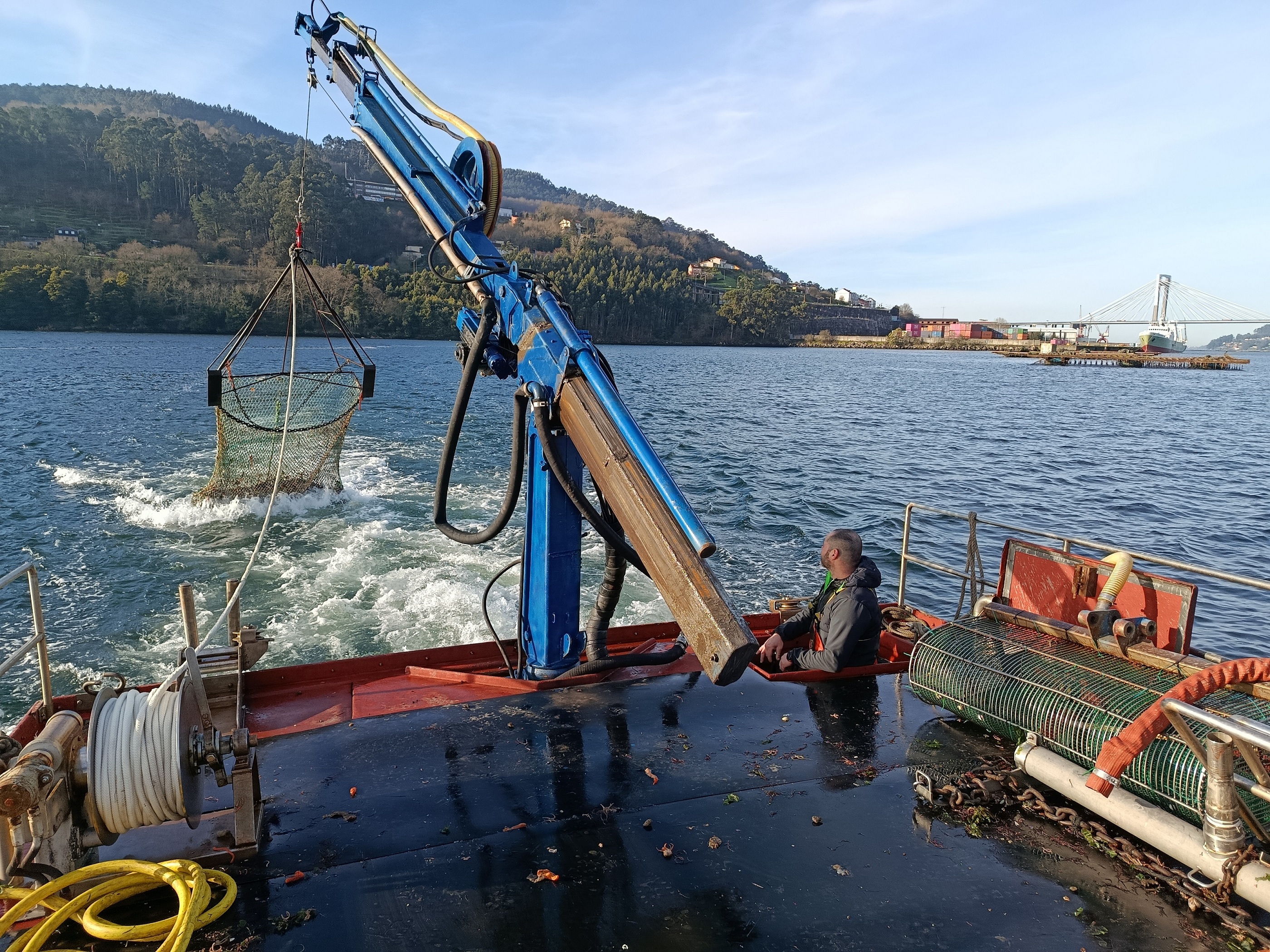 Momento del muestreo del proyecto Volaria llevado a cabo el lunes en la Ría de Vigo © David Fernández Momento del muestreo del proyecto Volaria llevado a cabo el lunes en la Ría de Vigo © David Fernández