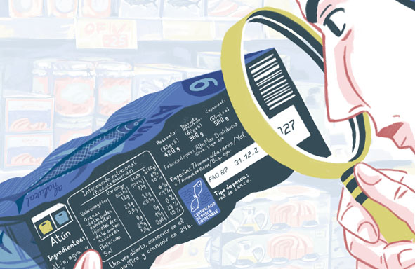 A diferencia del etiquetado del atún fresco, la normativa es más laxa para el atún en lata. Foto: Ilustración del proyecto Planettuna