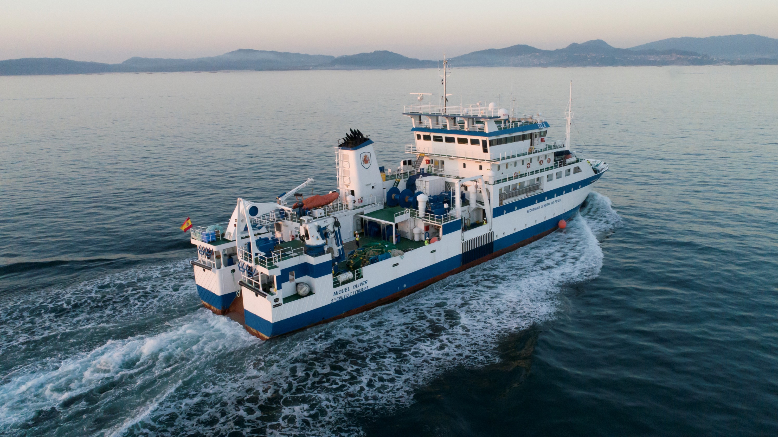 Buque oceanográfico Miguel Oliver a bordo del cual se desarrollará PELACUS | Secretaría General de Pesca