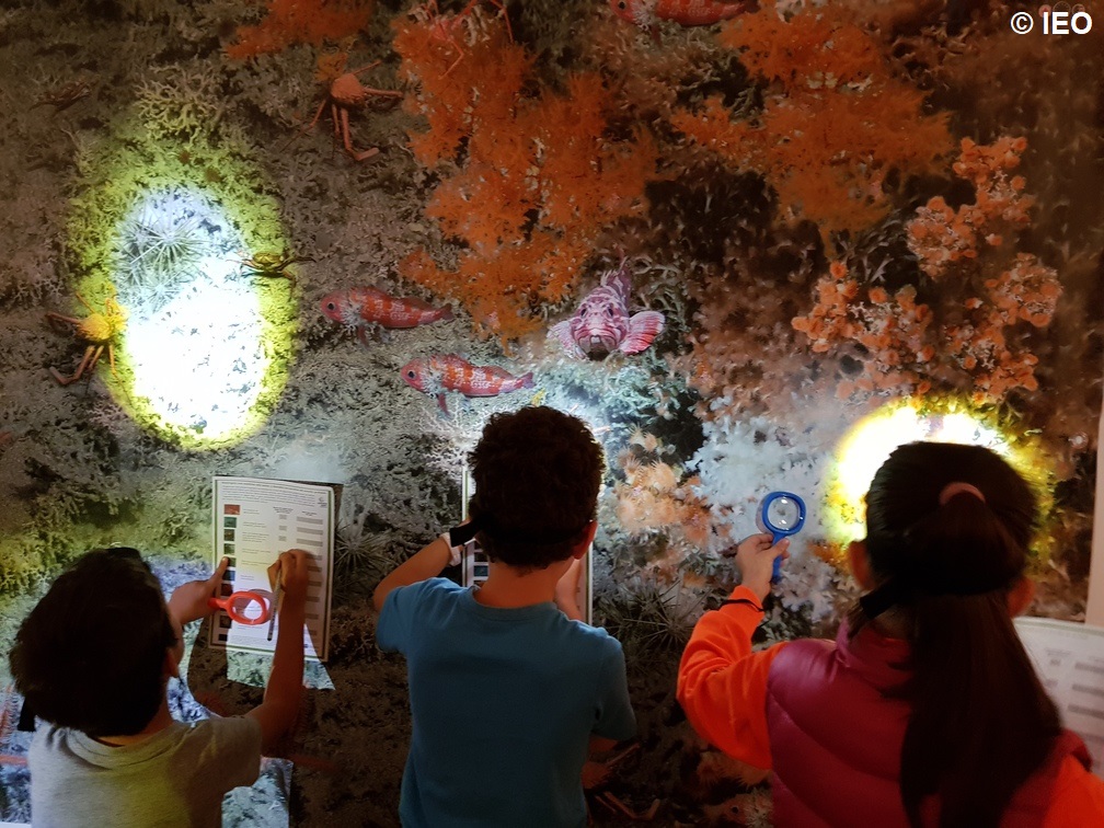 Un grupo de niños durante un taller sobre exploración del océano en la edición de 2019 de la Noche de los Investigadores en Vigo