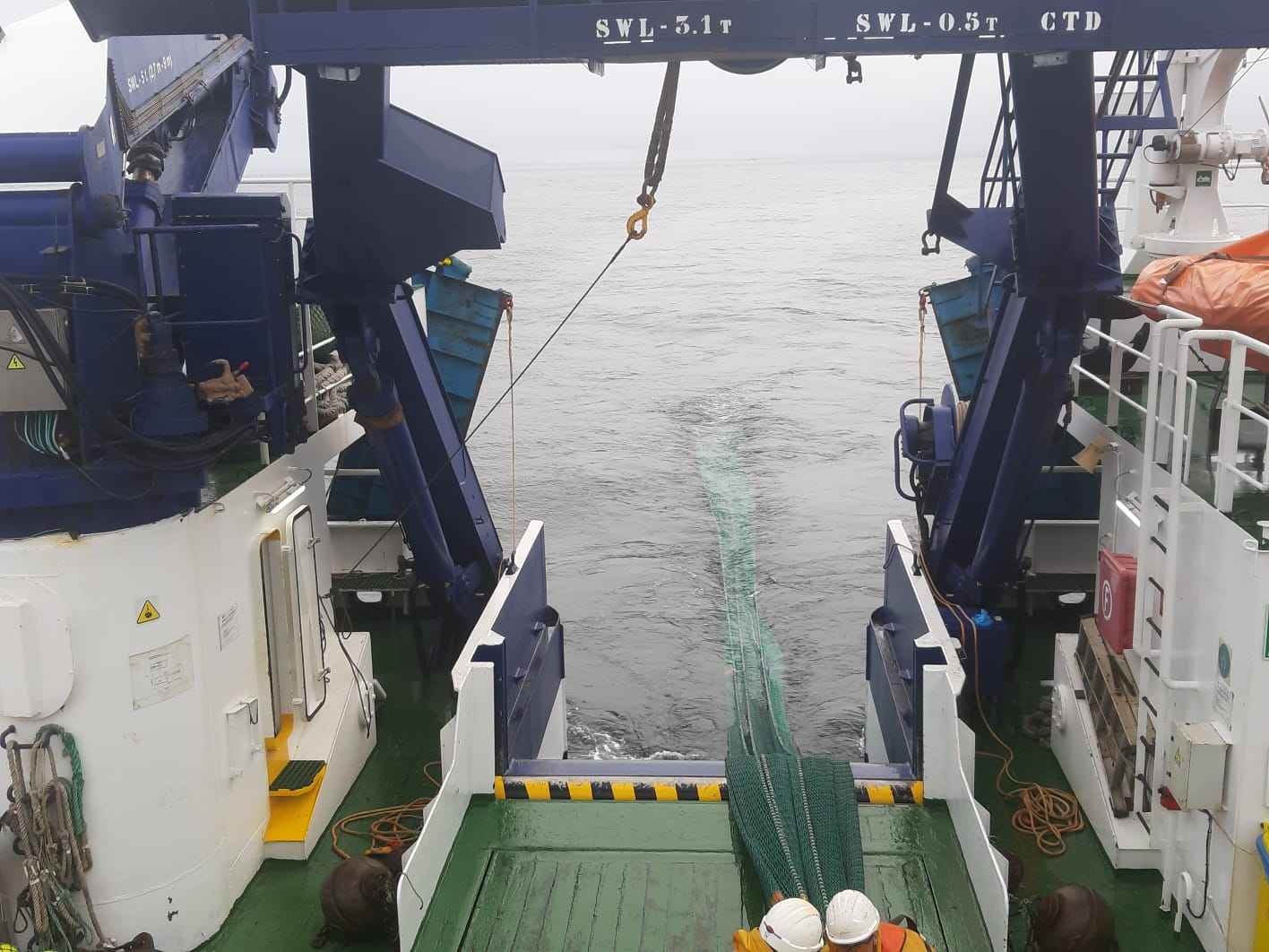 Arrastre pelágico durante la edición anterior de la campaña. © Gema Hernández. Centro Oceanográfico de Vigo (IEO-CSIC)