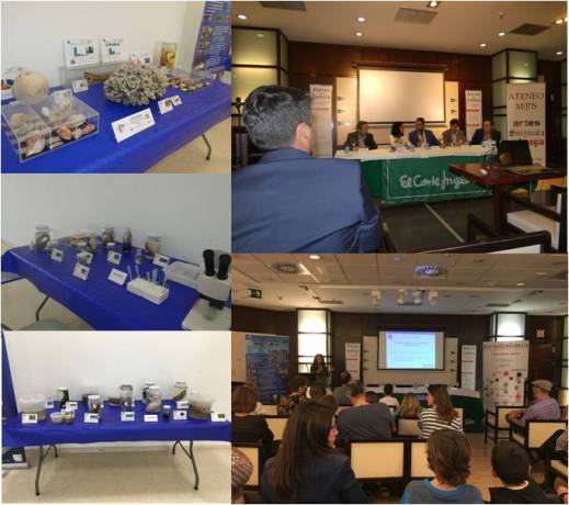 Imágenes de los ejemplares expuestos en la II Jornada Ateneo ConCiencia, de la mesa redonda inaugural  y de la conferencia impartida por Lourdes Fernández Peralta